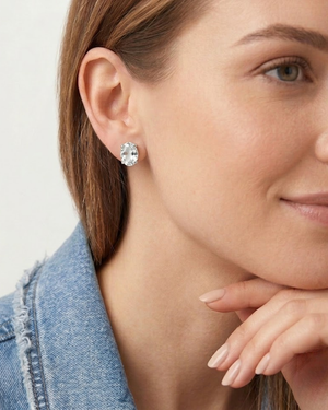 LALI White Topaz Birthstone Stud Earrings