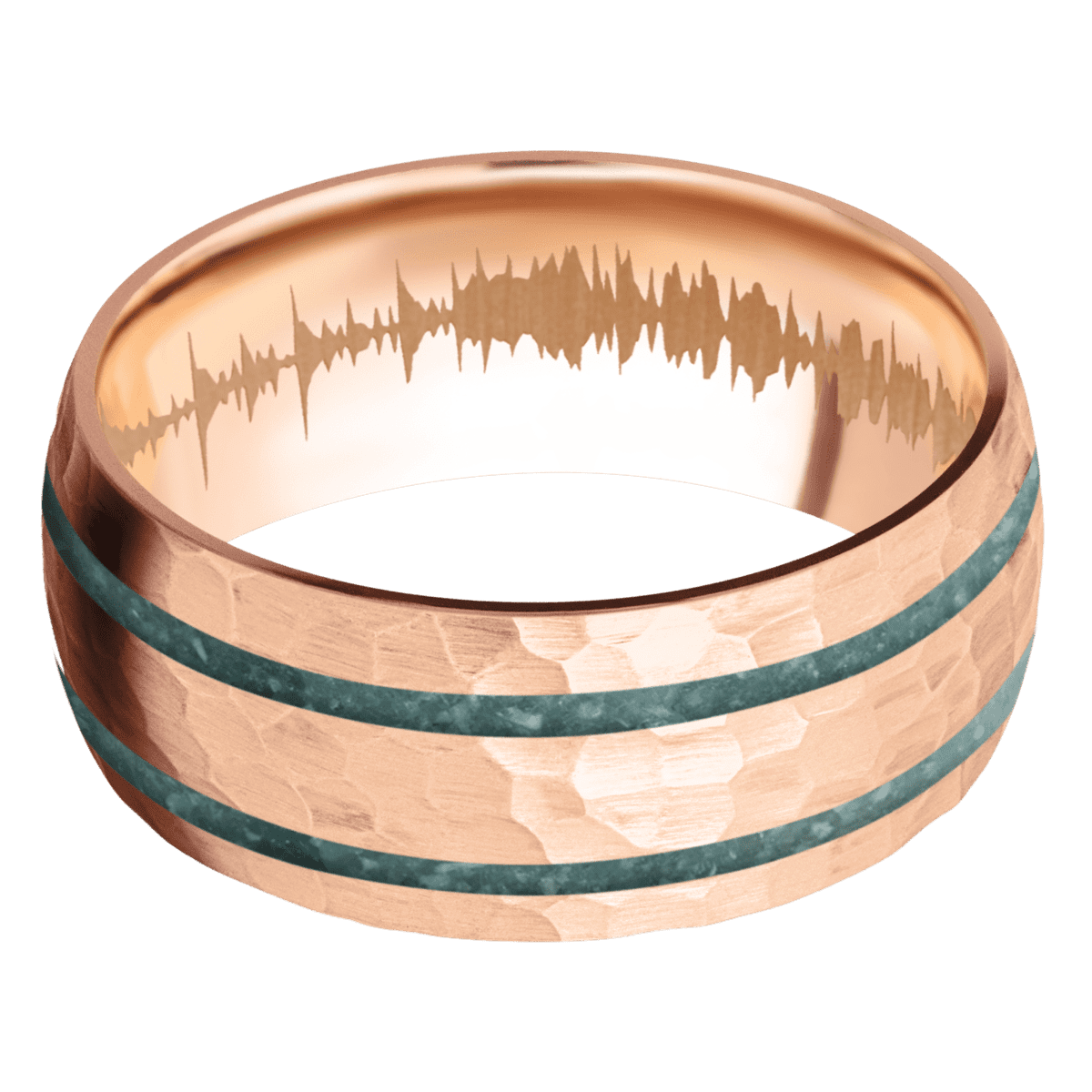 18K Rose Gold + Hammer Finish