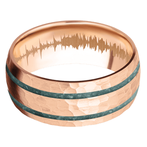 18K Rose Gold + Hammer Finish