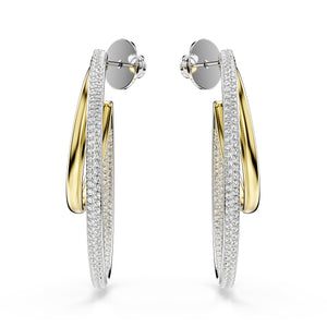 Two-Tone Hyperbola Hoop Earrings by Swarovski