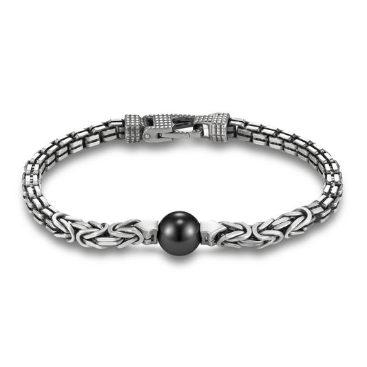 Sorrento Mixed Chain Tahitian Pearl Men's Bracelet by Mastoloni Pearls available at Talisman Collection Fine Jewelers in El Dorado Hills, CA and online. Masterfully crafted using a combination of 11-12 mm Tahitian pearls and sterling silver, the Sorrento Mixed Chain Tahitian Pearl Bracelet by Mastoloni features a handsome design. The bracelet measures 8.5" in length, providing a comfortable and secure fit for any wrist size. 