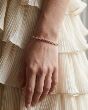 Ombre Pink Sapphire Bracelet by Lisa Nik
