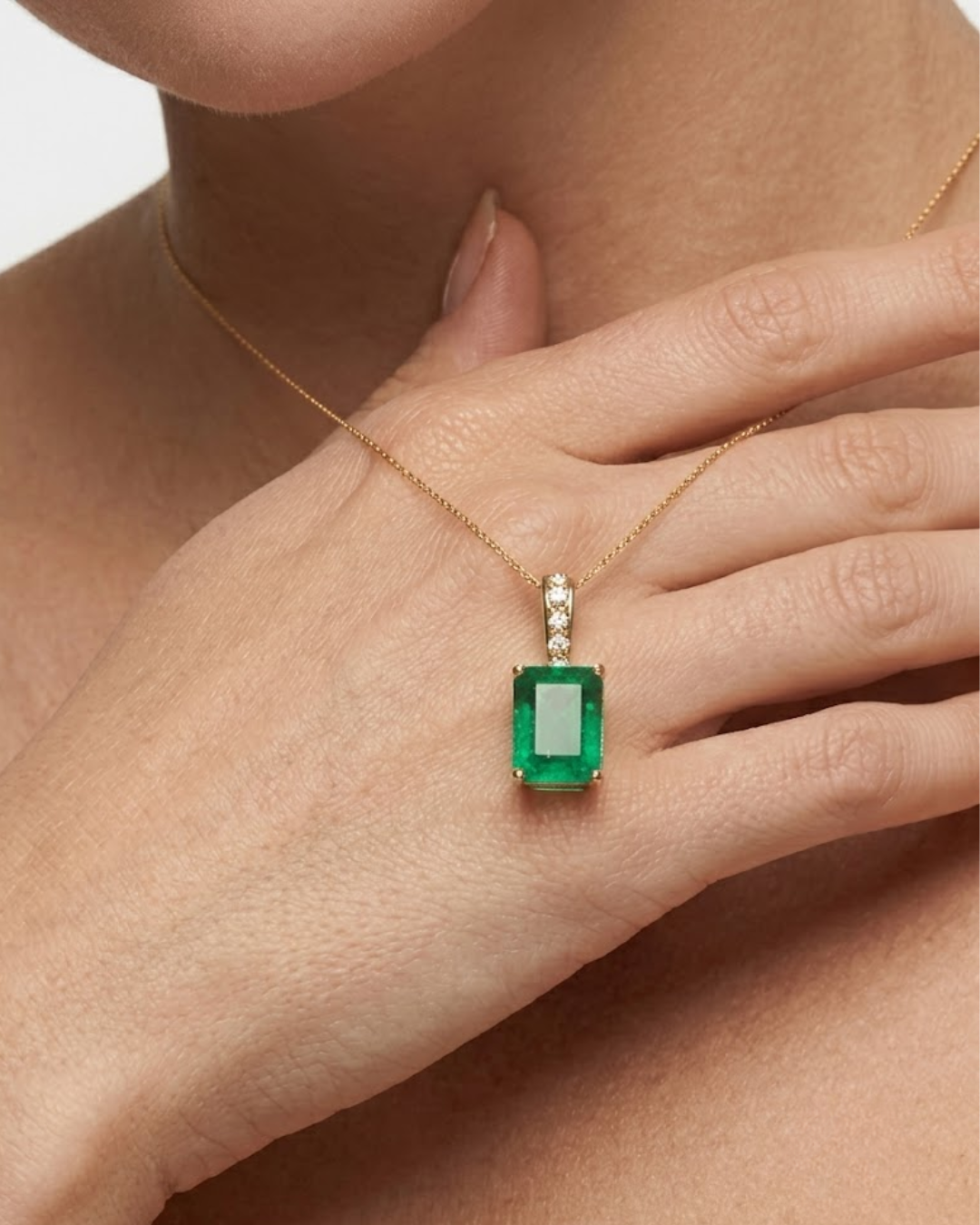 LALI Emerald & Diamond Pendant Necklace