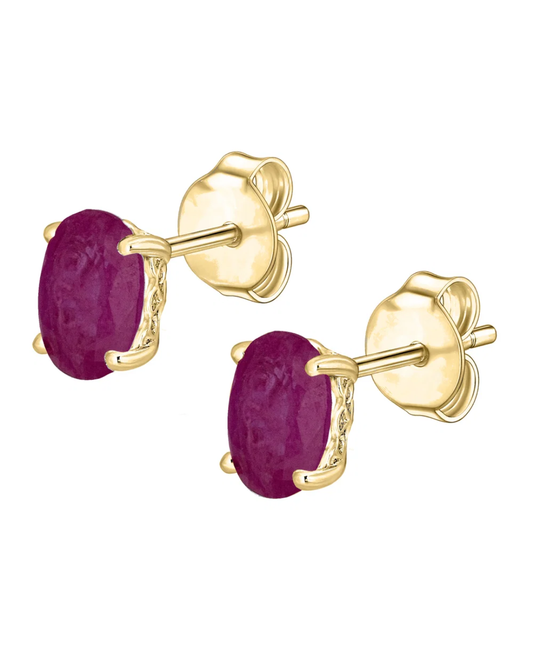 LALI Ruby Birthstone Stud Earrings