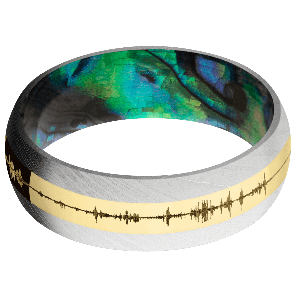 Damascus + Bead Finish + Abalone