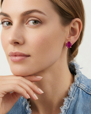 LALI Ruby Birthstone Stud Earrings