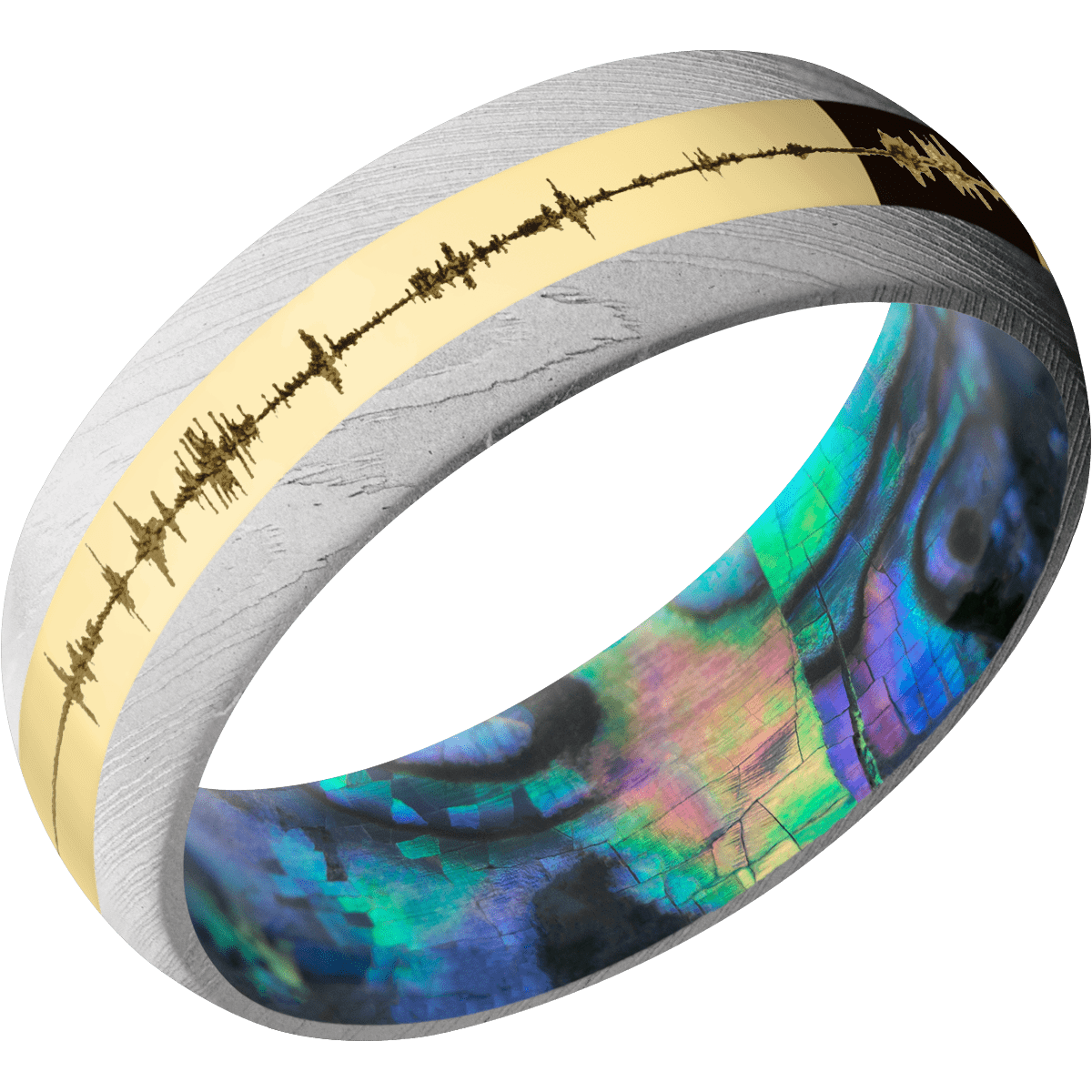 Damascus + Bead Finish + Abalone