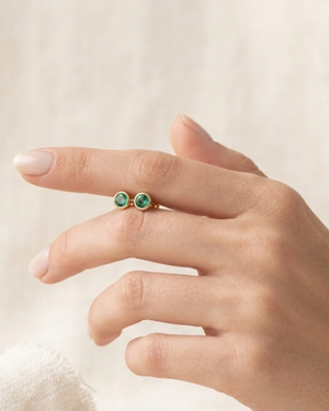 Ostbye Emerald Bezel Stud Earrings