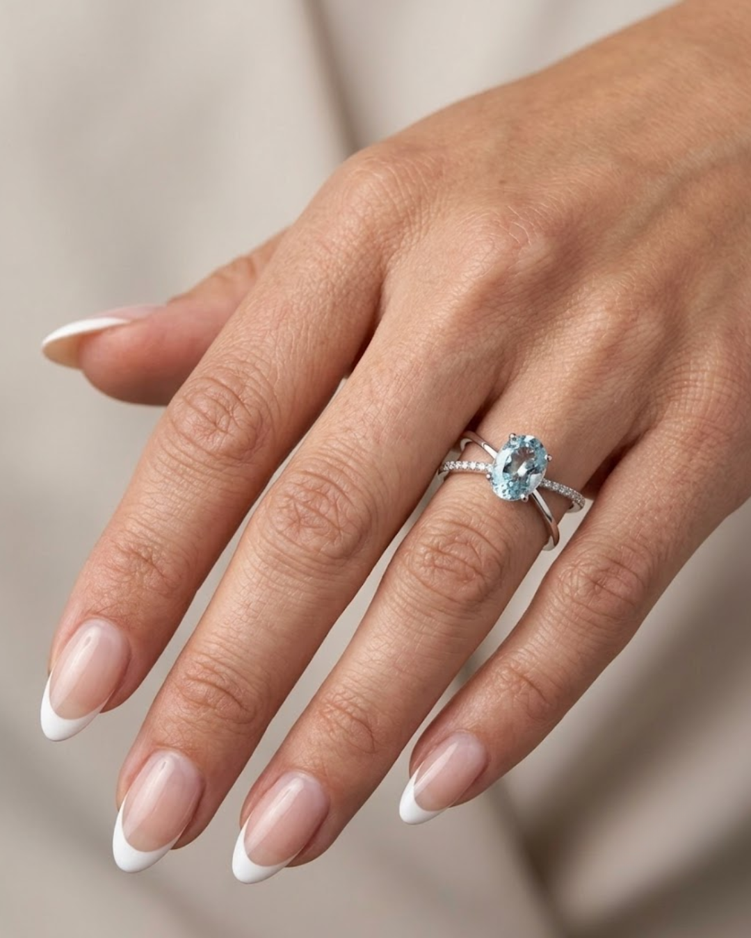 LALI Aquamarine & Diamond Halo Ring