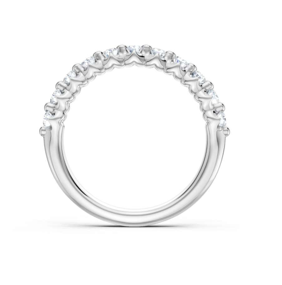 14K White Gold Lab Created Round Diamond Pavé Anniversary Band