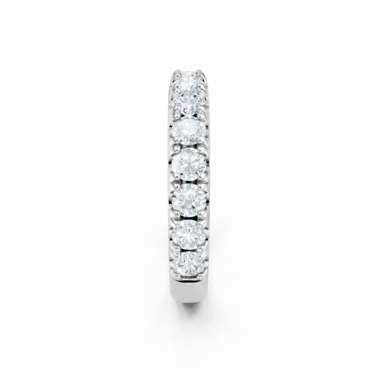 14K White Gold Lab Grown Round Diamond Pavé Anniversary Band