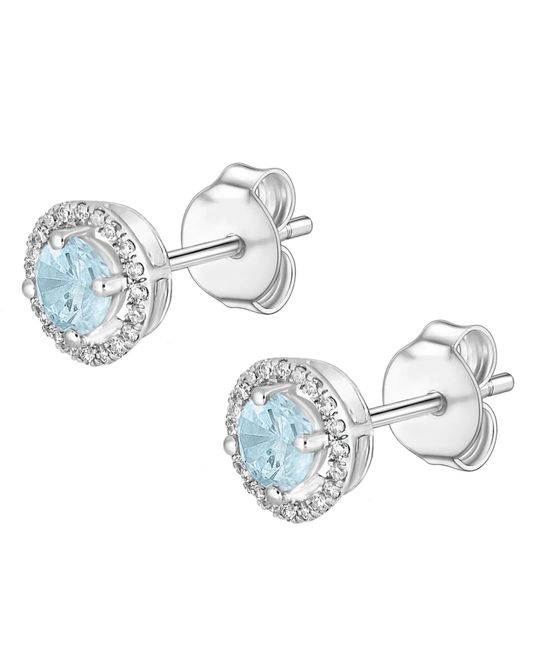 LALI Aquamarine Birthstone Stud Earrings