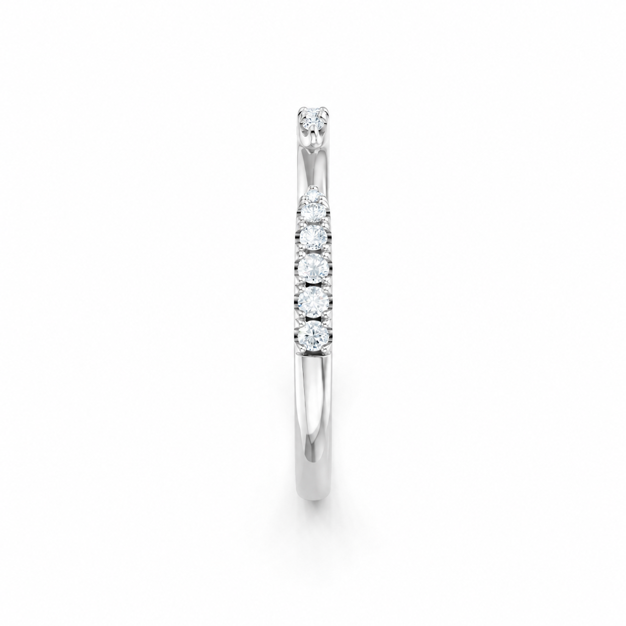 14K White Gold Lab Grown Petite Round Diamond Open Band