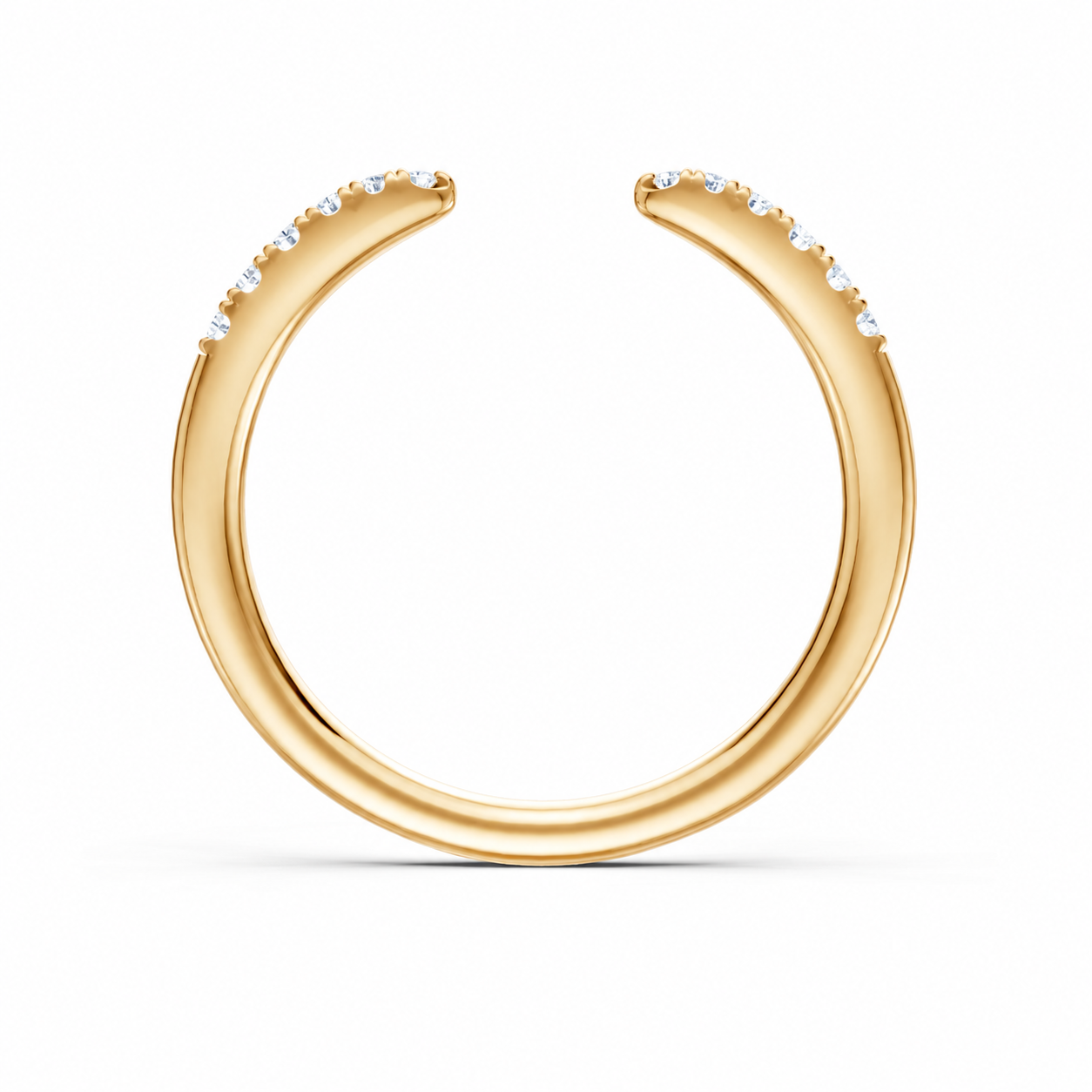 14K Yellow Gold Lab Grown Petite Round Diamond Open Band