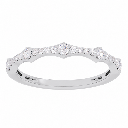 14K White Gold Lab Grown Round Diamond Stackable Big & Small Band