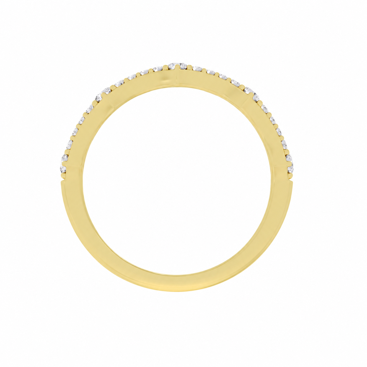 14K Yellow Gold Lab Grown Round Diamond Stackable Big & Small Band