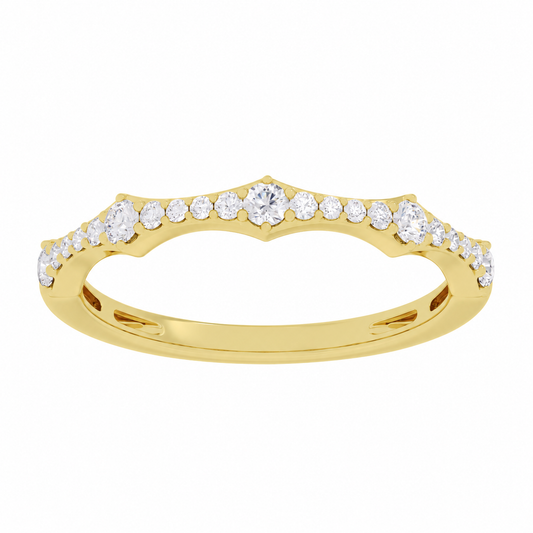14K Yellow Gold Lab Grown Round Diamond Stackable Big & Small Band