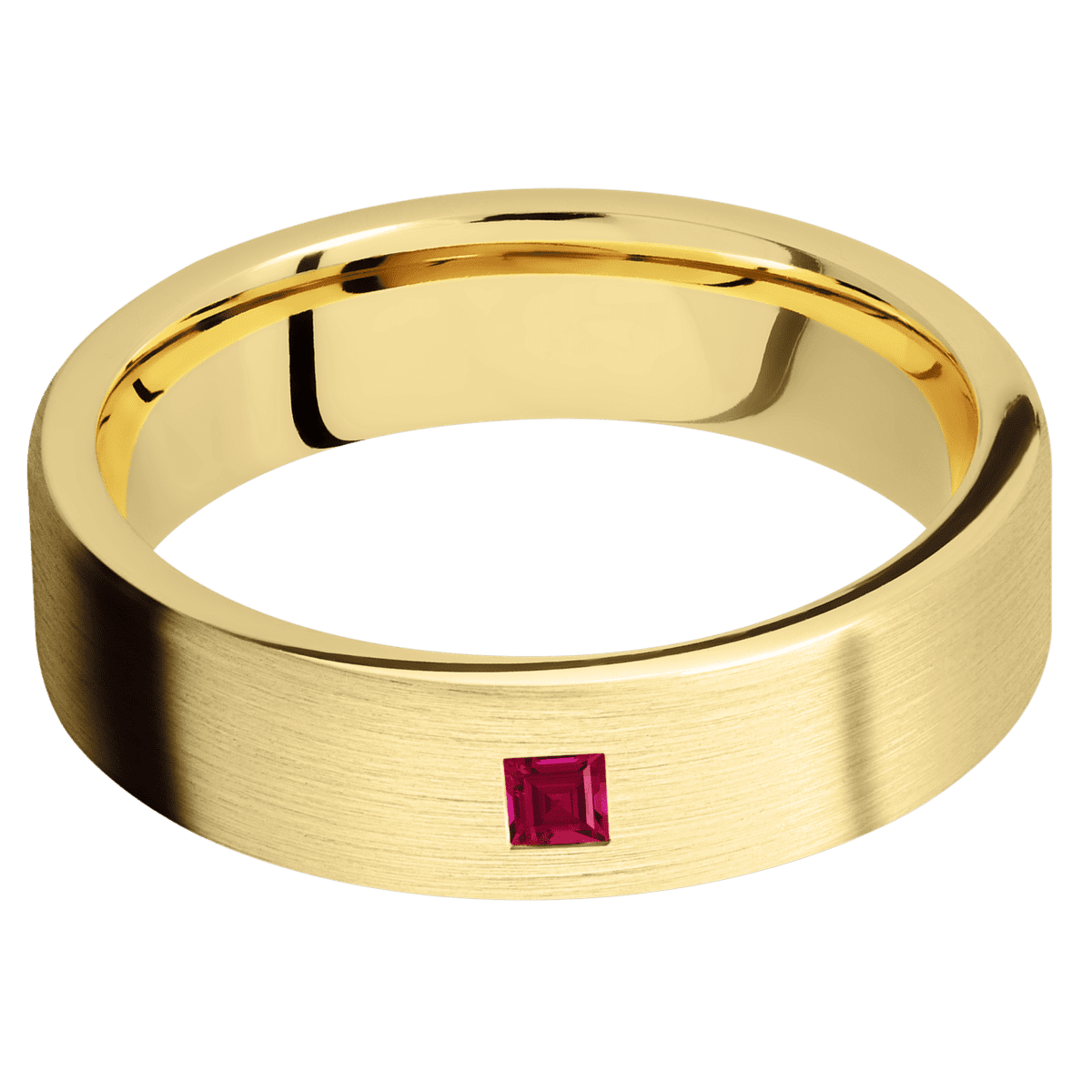 14K Yellow Gold + Satin Finish