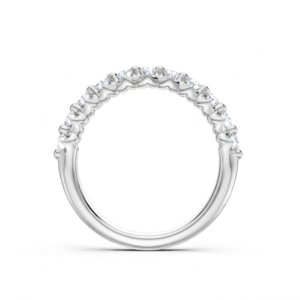 14K White Gold Lab Grown Round Diamond Single Prong Anniversary Band