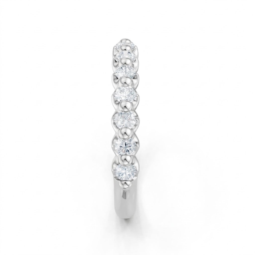 14K White Gold Lab Grown Round Diamond Single Prong Anniversary Band