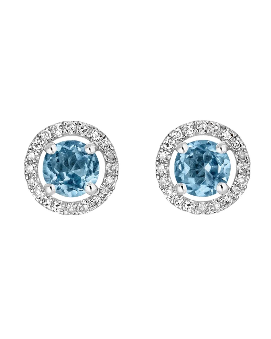 LALI Swiss Blue Topaz Birthstone Stud Earrings