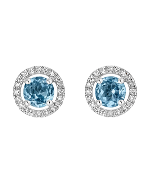 LALI Swiss Blue Topaz Birthstone Stud Earrings