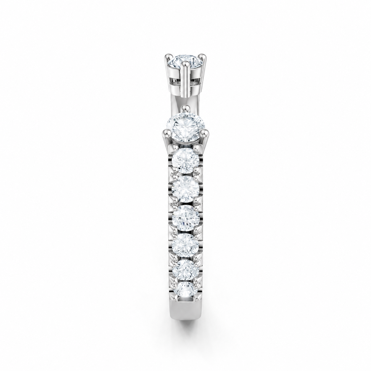 14K White Gold Lab Grown Round Diamond Open Band