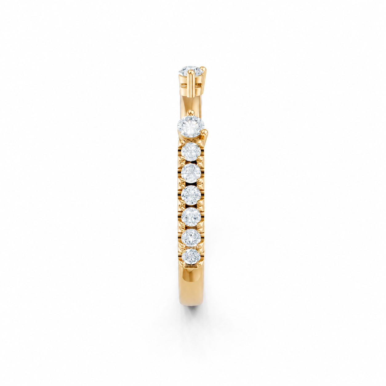 18K Yellow Gold Round Diamond Open Band