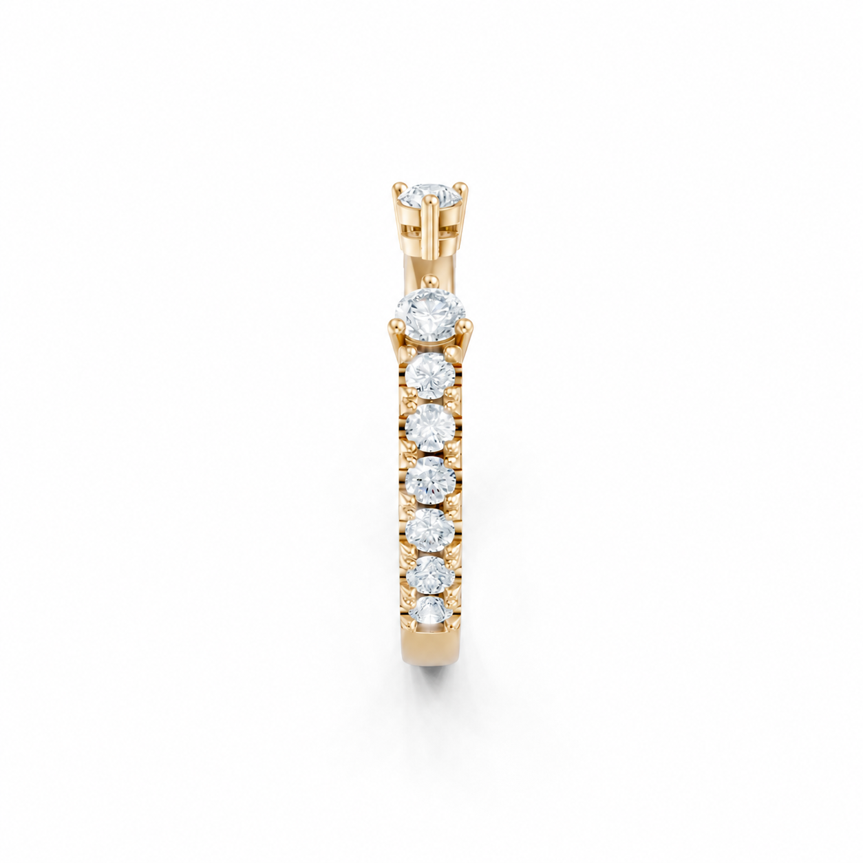 14K Yellow Gold Lab Created Round Diamond Open Band