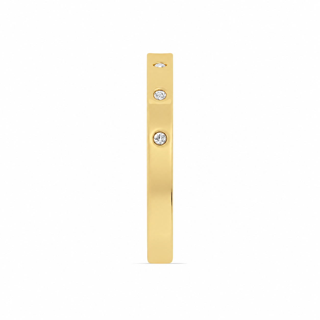 14K Yellow Gold Lab Grown Round Diamond Burnish Set Anniversary Band