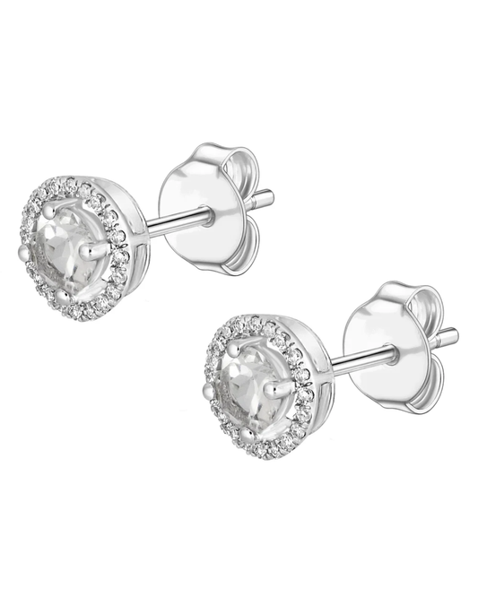 LALI White Topaz Birthstone Stud Earrings