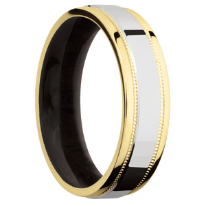 14K Yellow Gold + Polish , Polish Finish + Madagascar Rose Wood