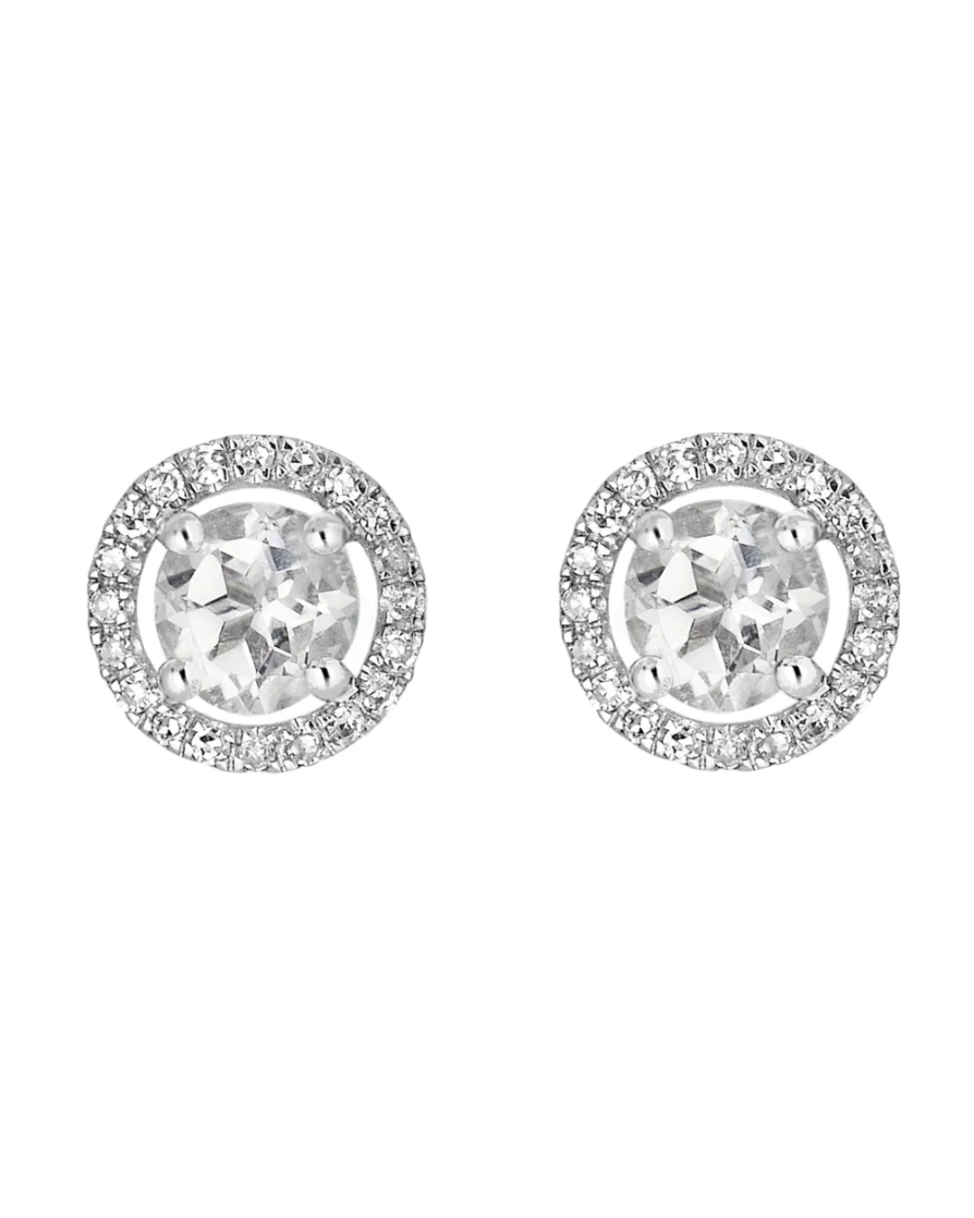 LALI White Topaz Birthstone Stud Earrings