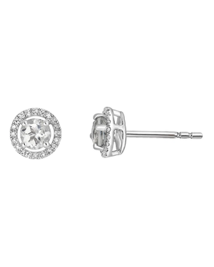 LALI White Topaz Birthstone Stud Earrings