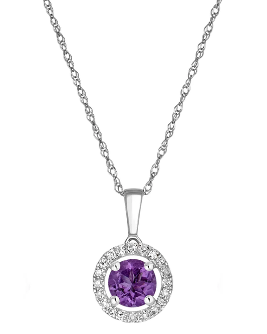 LALI Amethyst & Diamond Pendant Necklace