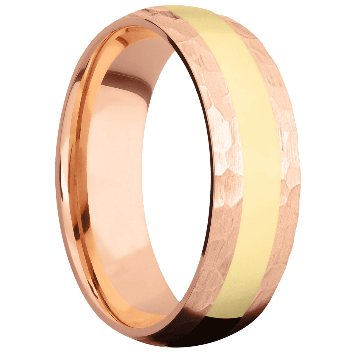 18K Rose Gold + Hammer Finish