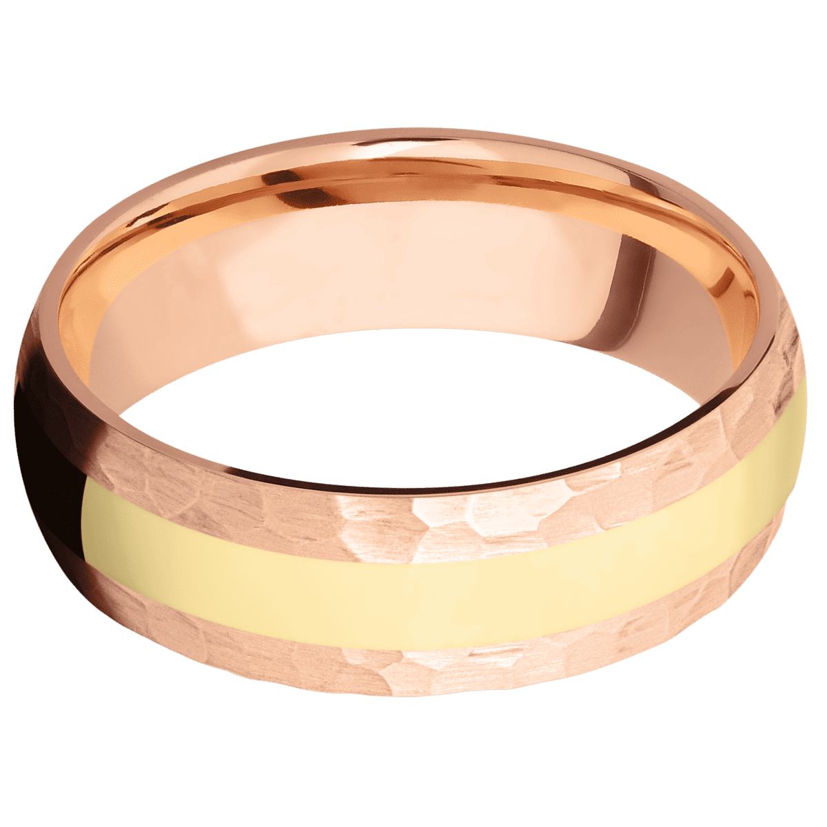 18K Rose Gold + Hammer Finish