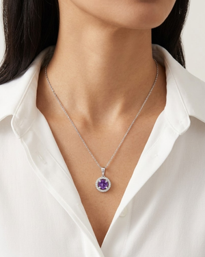 LALI Amethyst & Diamond Pendant Necklace