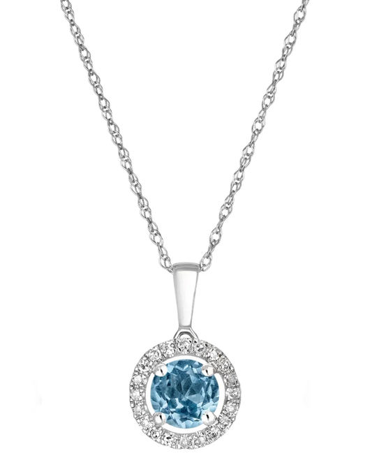LALI Swiss Blue Topaz & Diamond Pendant Necklace