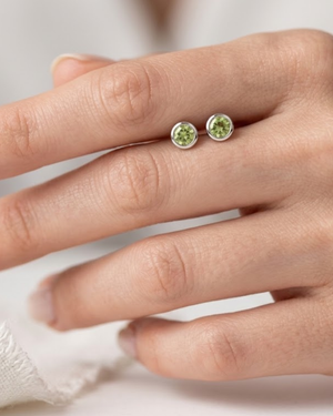 Ostbye Peridot Bezel Stud Earrings