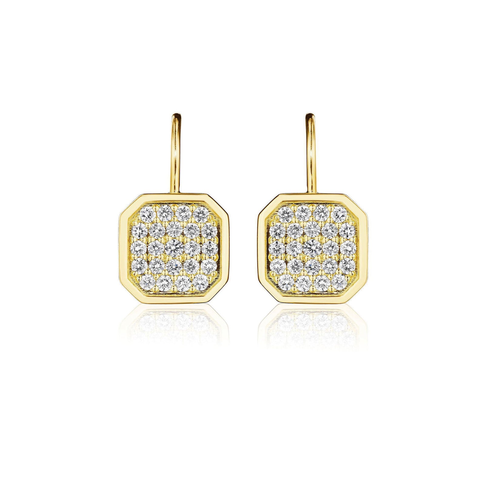 Asscher Shape Pavé Diamond Earrings by Penny Preville available at Talisman Collection Fine Jewelers in El Dorado Hills, CA and online