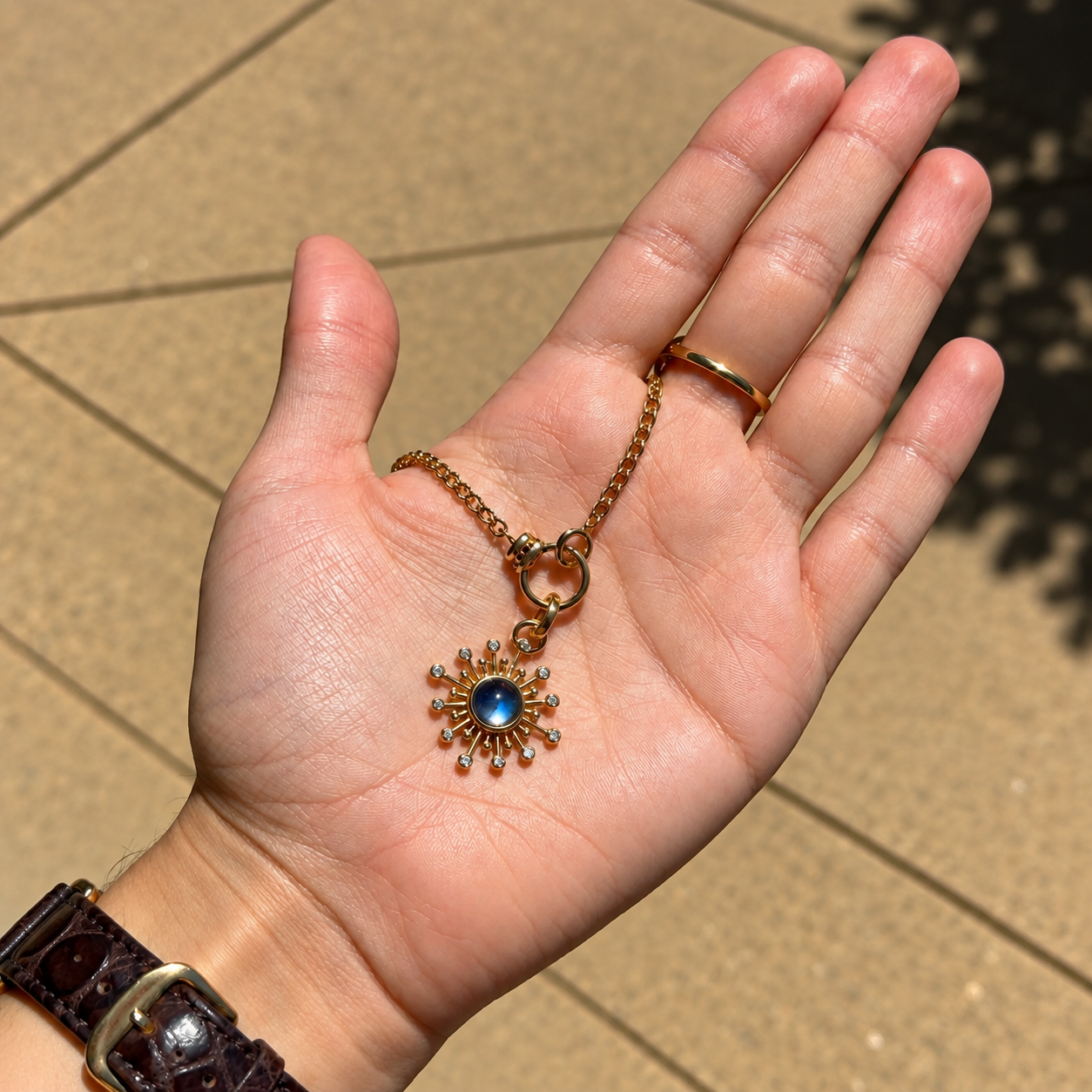 Aurora Moonstone Pendant by Mined + Found