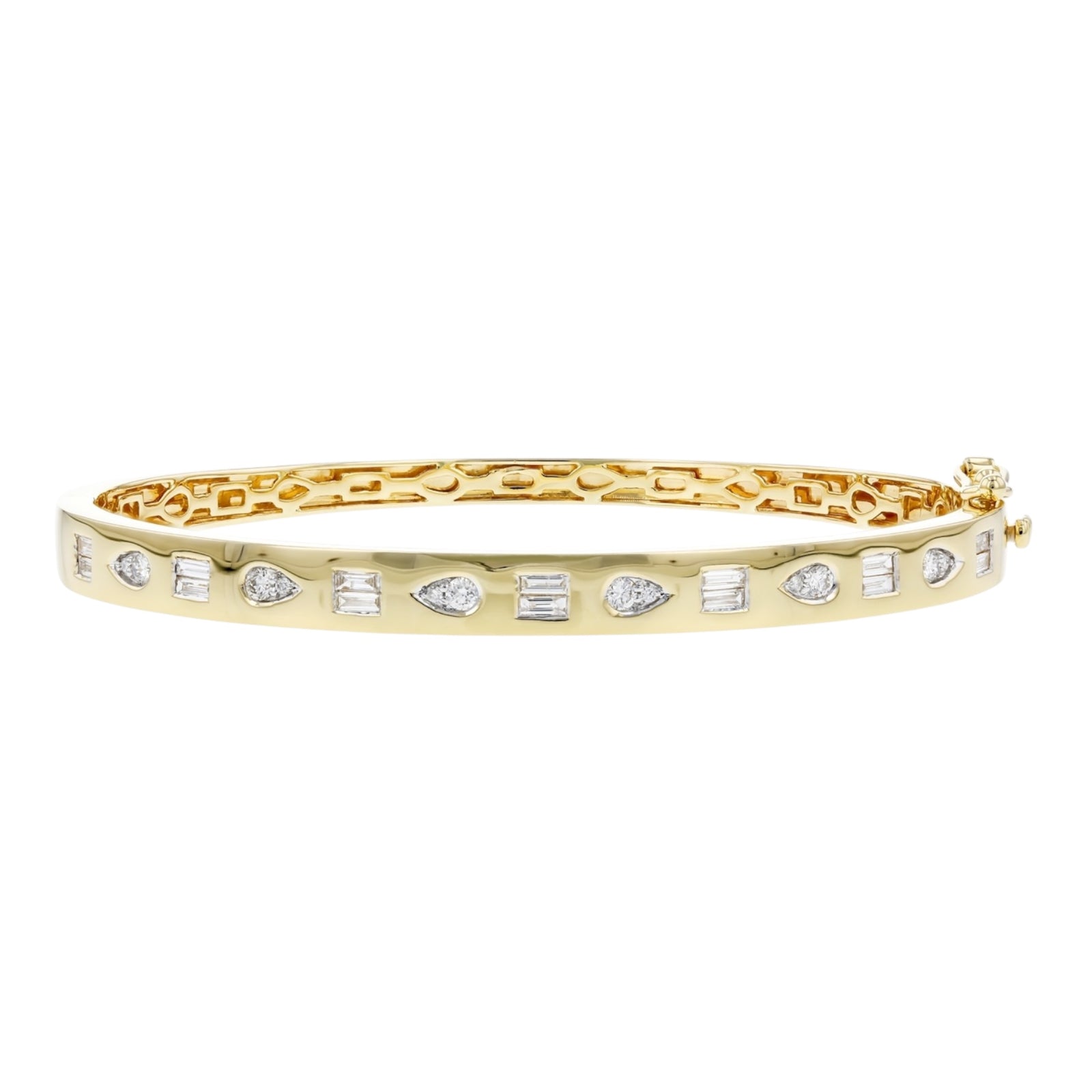 Geometric Diamond Bangle Bracelet