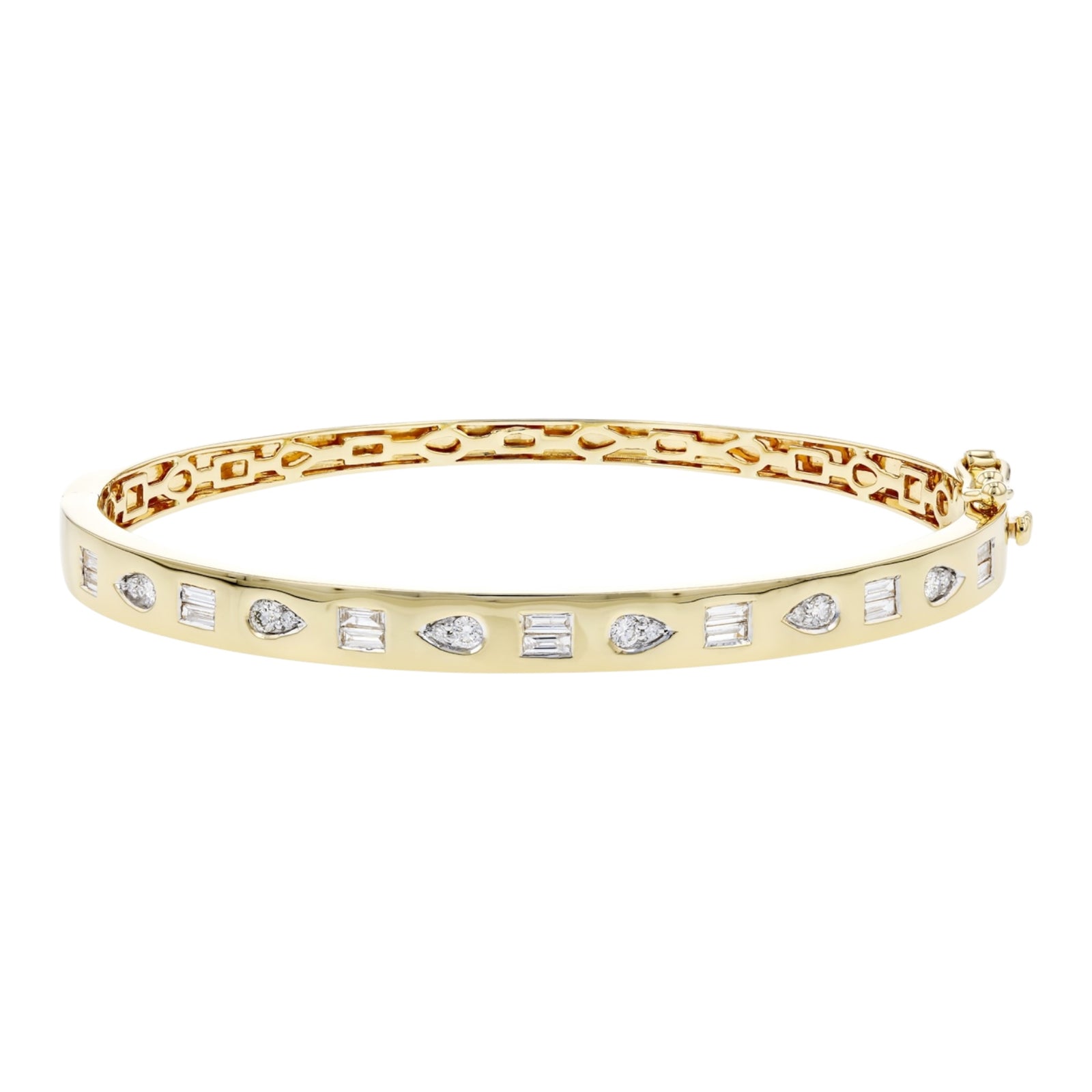 Geometric Diamond Bangle Bracelet