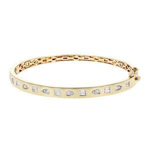 Geometric Diamond Bangle Bracelet