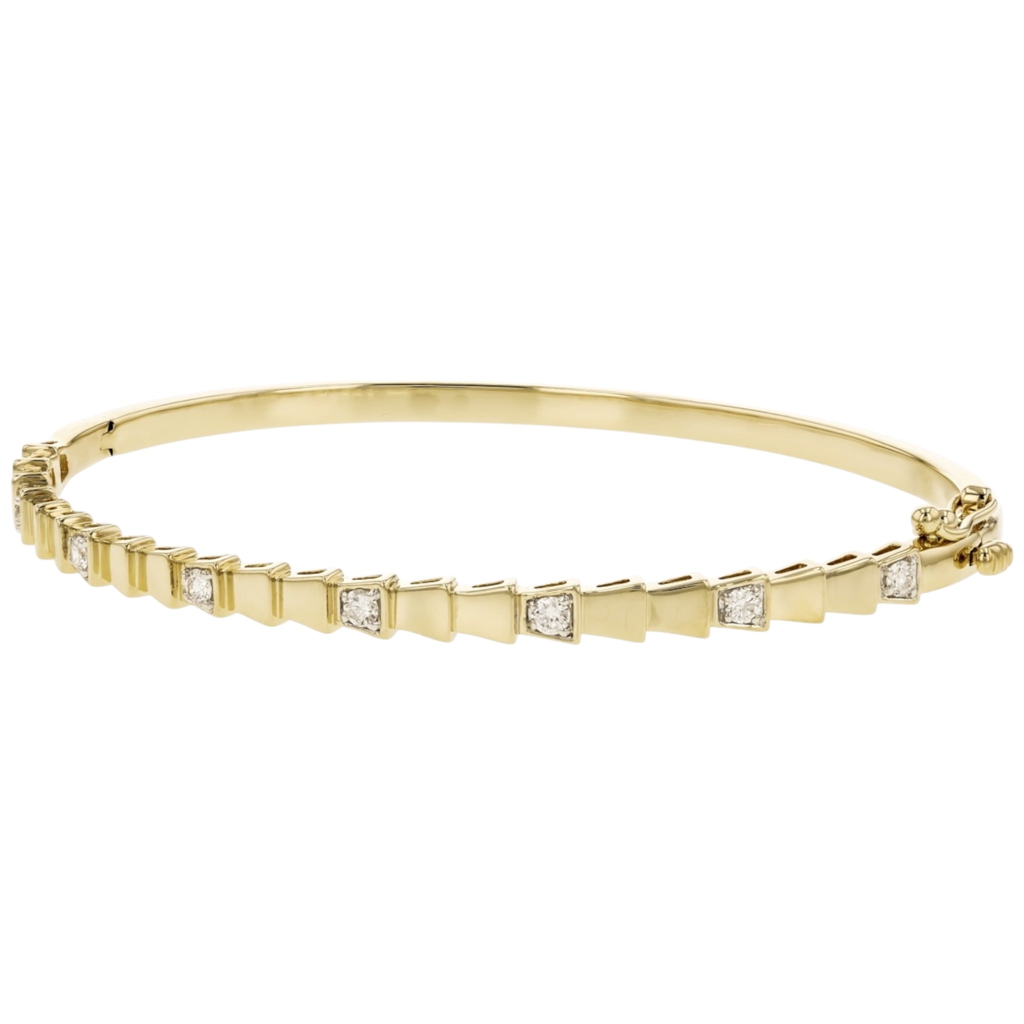Prism Gold & Diamond Bangle Bracelet