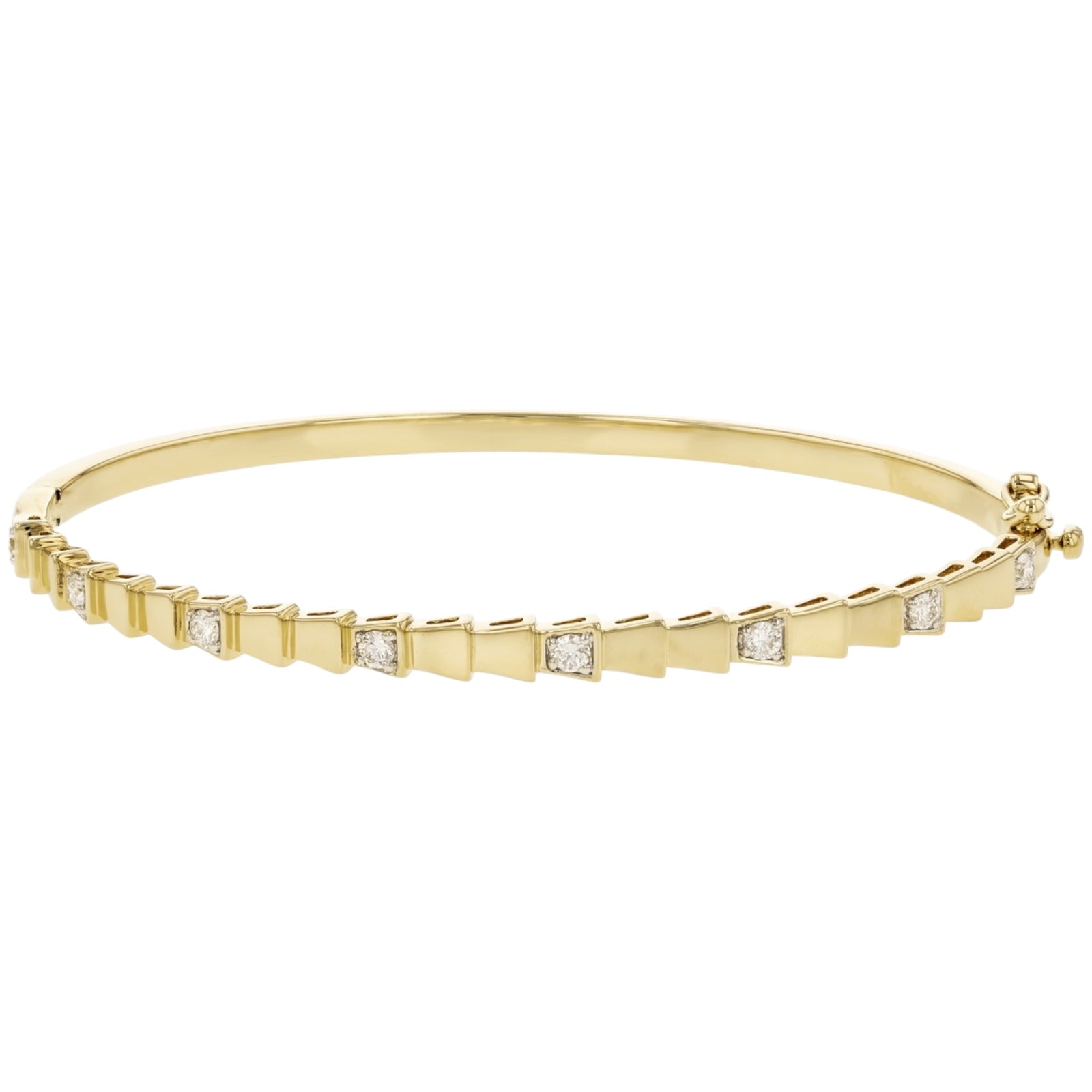 Prism Gold & Diamond Bangle Bracelet
