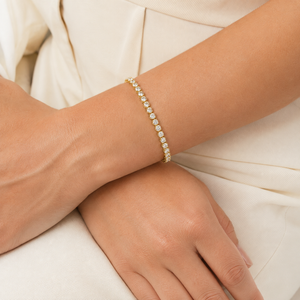 Malakan Yellow Gold Diamond Tennis Bracelet
