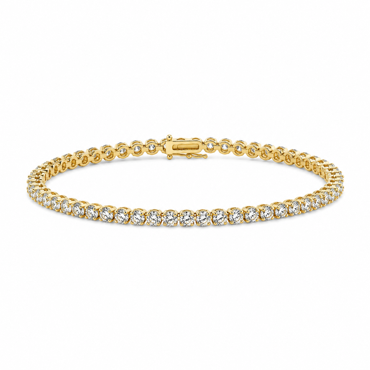 Malakan Yellow Gold Diamond Tennis Bracelet