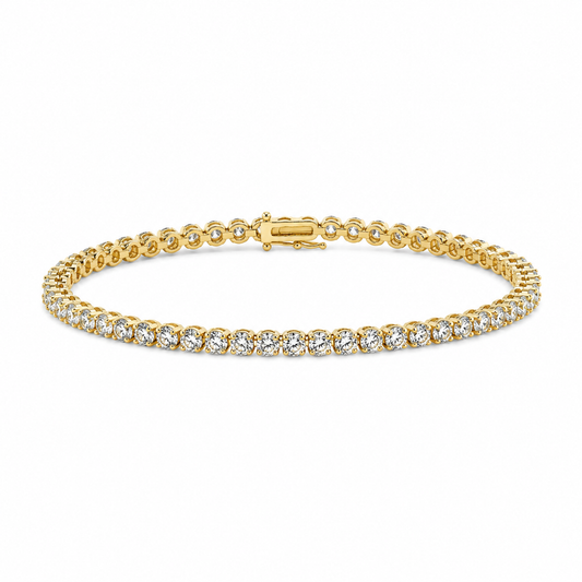 Malakan Yellow Gold Diamond Tennis Bracelet